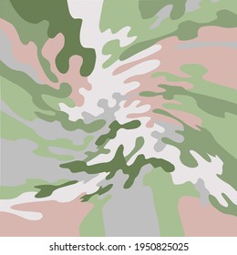 Abstract background with camouflage pattern. Hand drawn vector illustration, flat colors.