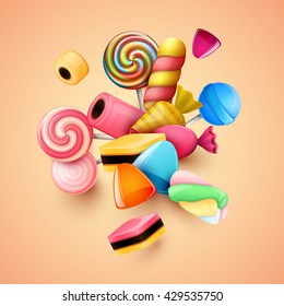 Abstract background with candies.