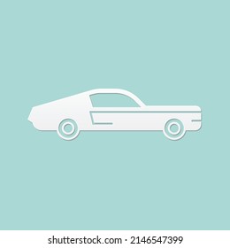 abstract background for car side view, paper cut, vector illustrations