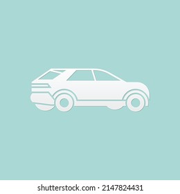 abstract background for car side view, paper cut, vector illustrations