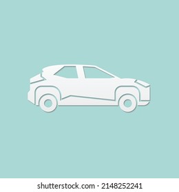 abstract background for car side view, paper cut, vector illustrations
