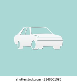 abstract background for car side view, paper cut, vector illustrations