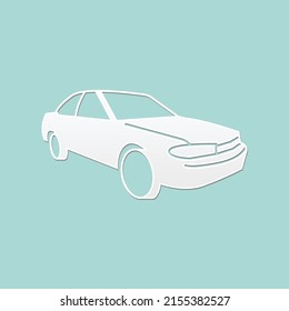 abstract background for car side view, paper cut, vector illustrations