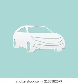 abstract background for car side view, paper cut, vector illustrations