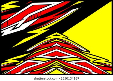 Abstract background car sticker wrap vector design, car sticker with unique line pattern and bright color combination