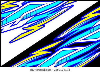 Abstract background car sticker wrap vector design, car sticker with unique line pattern and bright color combination