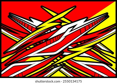 Abstract background car sticker wrap vector design, car sticker with unique line pattern and bright color combination