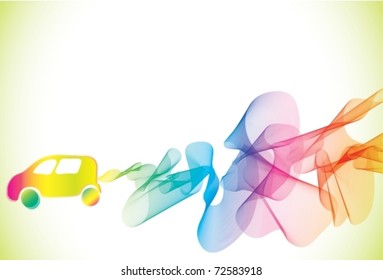 Abstract background with car. Vector Illustration