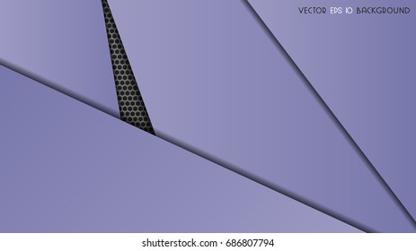 Abstract background with carbon and metal materials, blue vector illustration.
