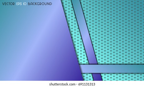 Abstract background with carbon and metal materials, blue vector illustration.
