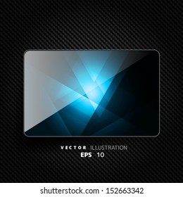 Abstract background with carbon texture and geometric elements