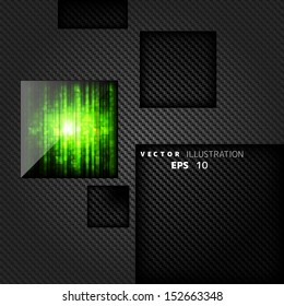 Abstract background with carbon texture and geometric elements