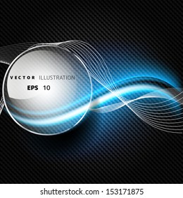 Abstract background with carbon texture and geometric elements