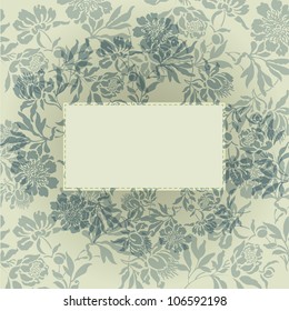 abstract background with card in a beautiful gray flowers