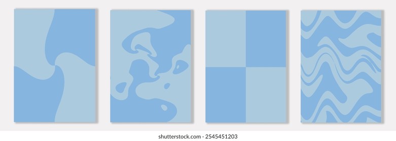 Abstrakter Hintergrund-Kartensatz. Blaues Design-Paket. Vektorgrafik für Banner, Poster.