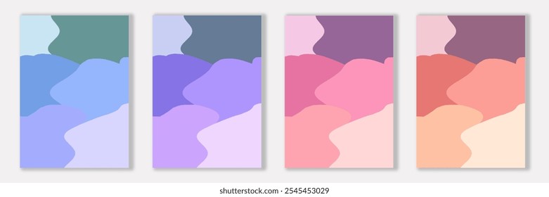 Abstrakter Hintergrund-Kartensatz. Farbiges Design-Paket. Vektorgrafik für Banner, Poster.