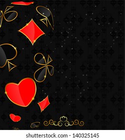 Abstract background with card suits for design. Vector illustration.