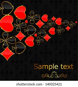 Abstract background with card suits for design. Vector illustration.