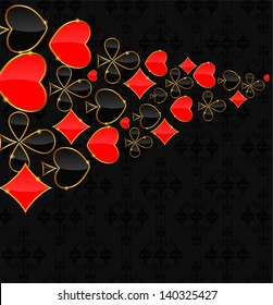 Abstract background with card suits for design. Vector illustration.