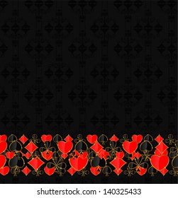 Abstract background with card suits for design. Vector illustration.