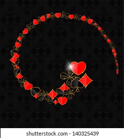 Abstract background with card suits for design. Vector illustration.