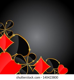 Abstract background with card suits for design. Vector illustration.