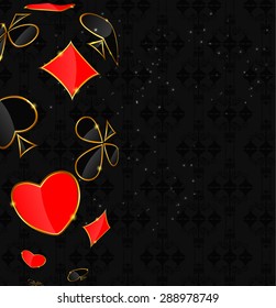 Abstract background with card suits for design. Vector illustration.