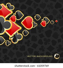 Abstract background with card suits. Vector illustration.