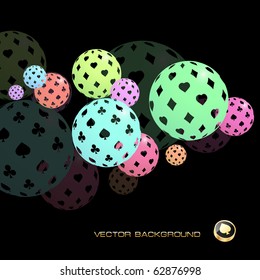 Resumen de fondo con trajes de cartas. Ilustración vectorial.