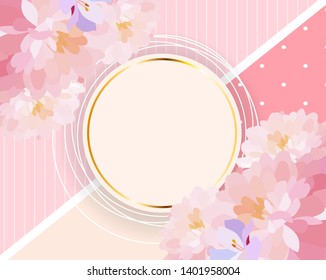 Abstract Background Card Template for congratulations with flowers. Vector Illustration. EPS10