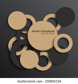 Abstract background with cardboard circles,Vector illustration