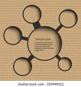 Abstract background with cardboard circles,Vector illustration