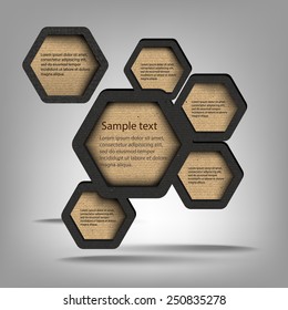 Abstract background with cardboard hexagon,Vector illustration