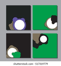 Abstract background cards with circle and space for text. Vector illustration