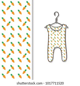 Abstract background with carrots. Vector printable pattern.