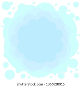 Antecedentes abstractos. Caricatura de estilo plano. Nubes suaves redondeadas. Composición con proporciones cuadradas. Aislado sobre fondo blanco. Vector de ilustración