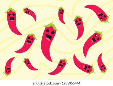 Abstrakter Hintergrund mit Cartoon-Frucht-Gesichtserkennung