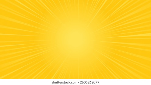 abstract background cartoon pop art sunburst yellow orange background vector. copy space concept.