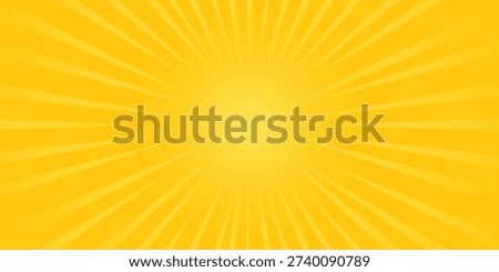 abstract background cartoon pop art sunburst yellow orange background vector. copy space concept.