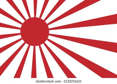 Abstract background , Cartoon sunlight japan style .The Rising Sun Flag . Vector Illustration.
