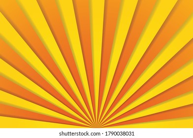 Abstract Background cartoon Sunlight Yellow and Orange style zoom pattern. Comic background. Design element for web banners, wallpapers, cards, posters, sites.