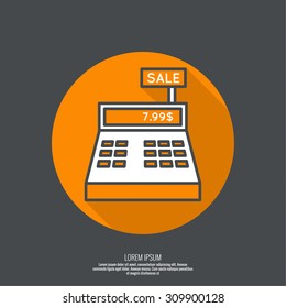 Abstract background with the cash register. 
