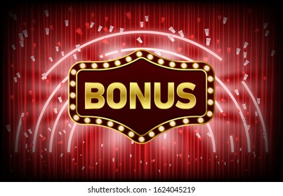 abstract background of casino bonus vintage sign and confetti