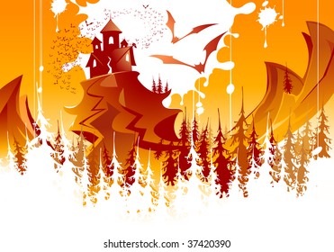 Abstract background with castle.