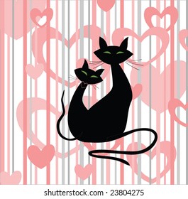 Abstract background with cats