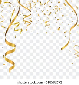 Abstract Background Celebration Gold Confetti. Vector Background