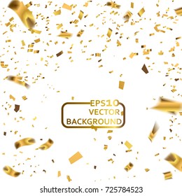 Abstract background celebration gold confetti. vector background