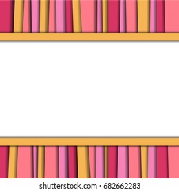 Abstract background, center white blank, colorful layer with shadow such pink and yellow, design template, texture vector
