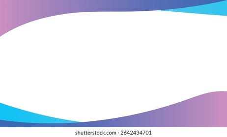 Abstract background with a central white area framed by soft pastel color gradients of purple, pink, and blue. The colors blend smoothly, creating a calming and serene mood. The shapes are organic