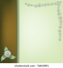 abstract background with chamomile on green background